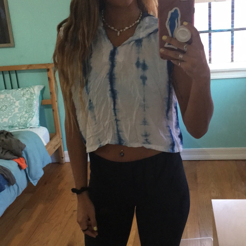 Tie dye crop top with hood!
